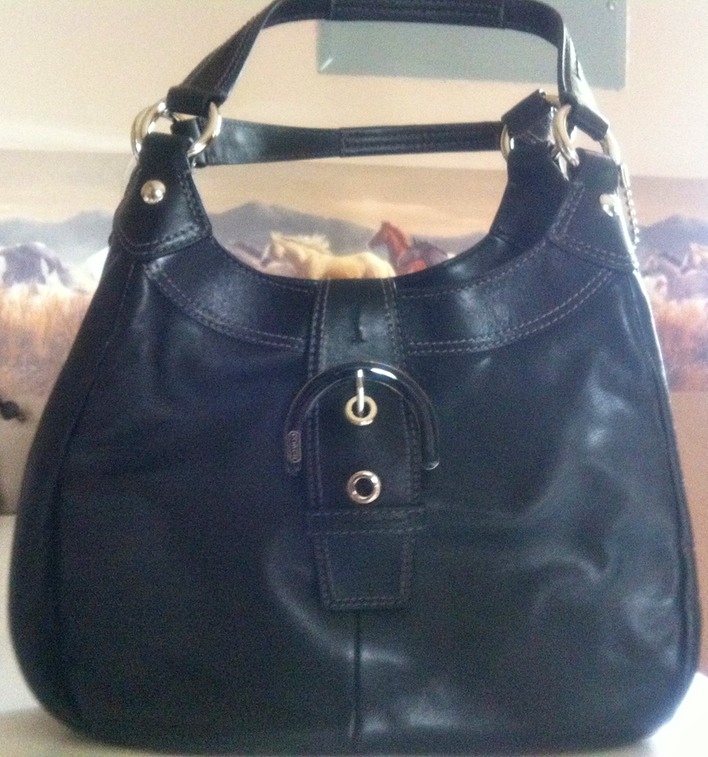 COACH Signature Hobo Leather Handbag
